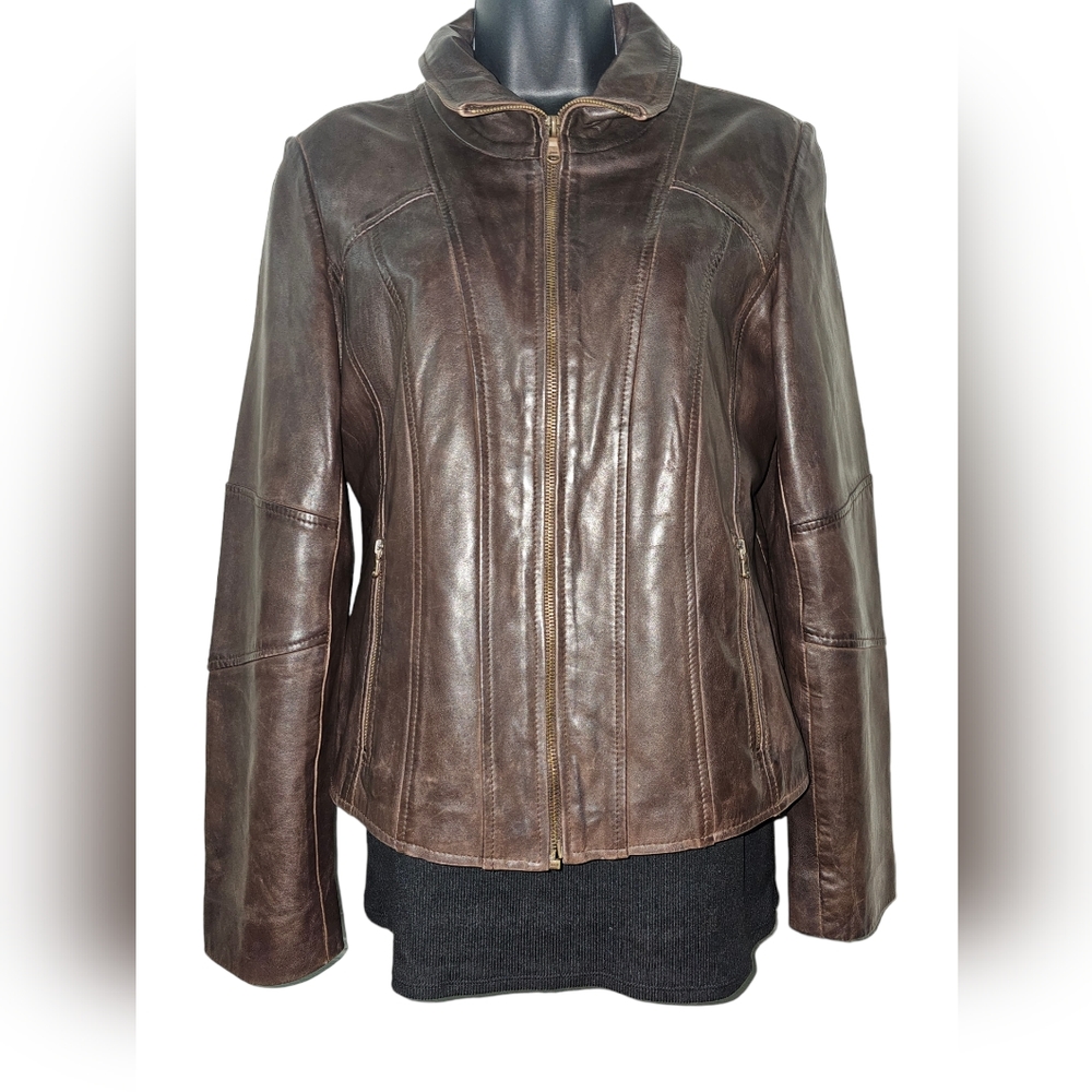 Vintage Women's Guess Leather Jacket Size Medium - Picture 1 of 9